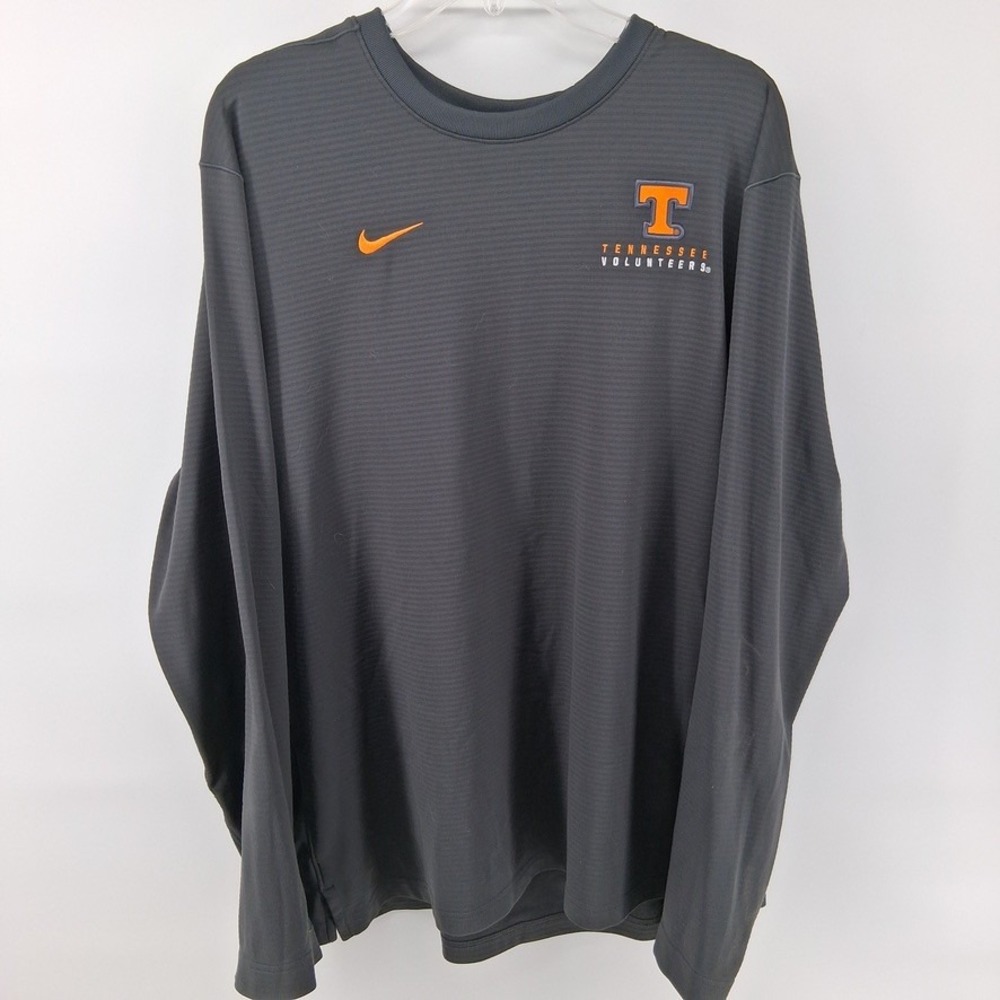 Nike Dri-FIT Shirt Mens XL Tennessee Volunteers Gray Long Sleeve Crewneck Stripe